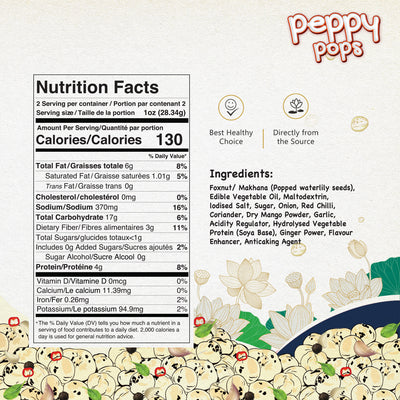 PEPPY POPS MAGICAL MASALA ROASTED FOXNUTS - Pride Of India