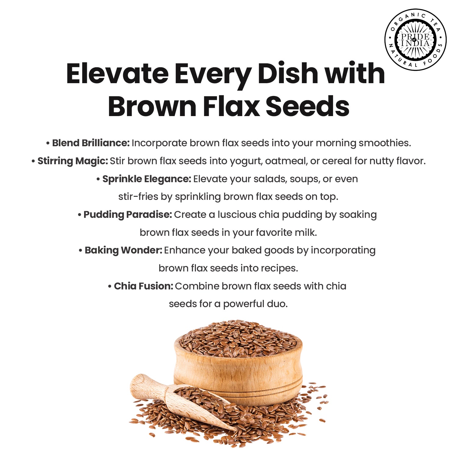 Whole Brown Flax Seeds - Omega-3 & Lignan Superfood Jar - Pride Of India