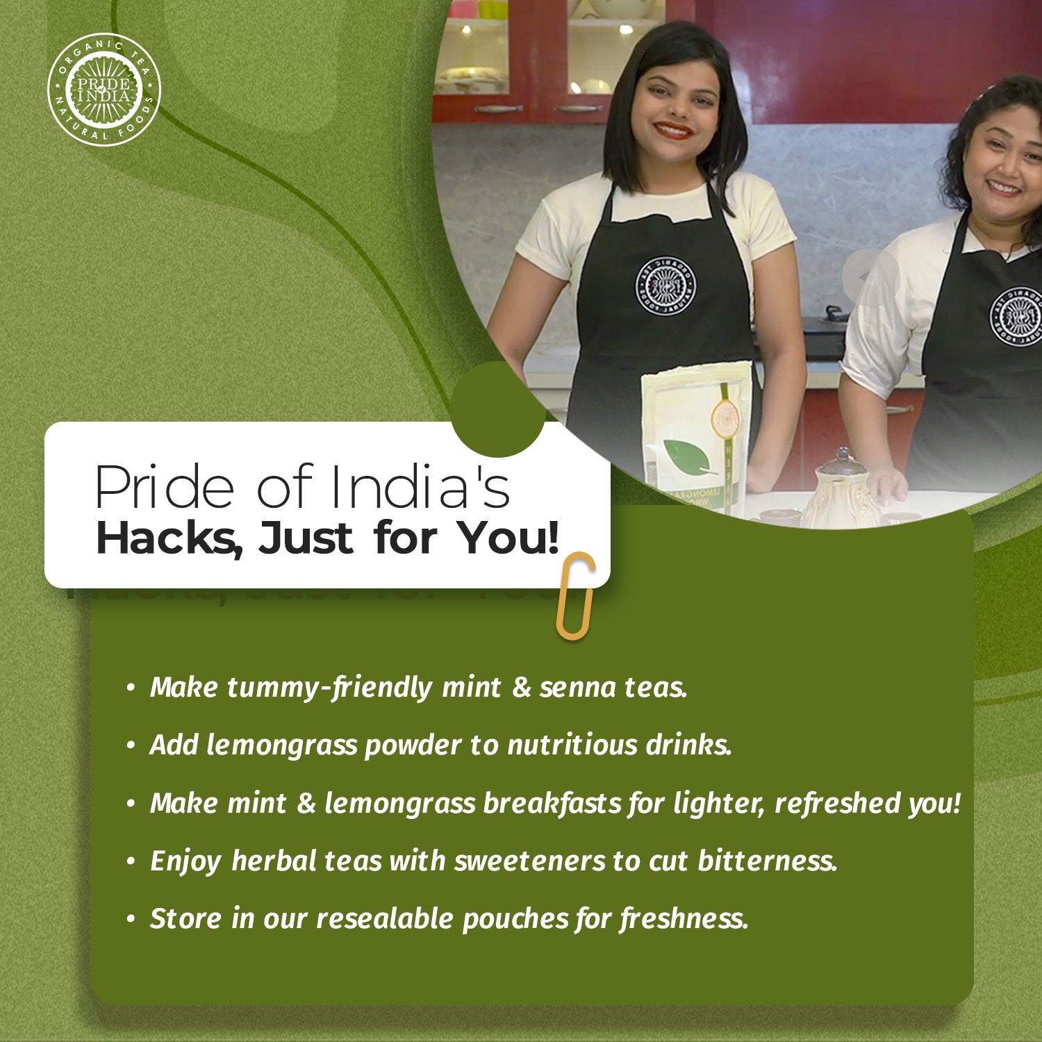 Digestive Health Trio 10.59 oz (300 gm) | Includes Mint Leaf Whole, Lemongrass Fine Cut & Senna Herbal Tea Leaf Whole | Perfect for Hot/Iced Tea, Mocktails | Promotes Inner Wellness | 3 PACK of 3.53 oz - Pride Of India