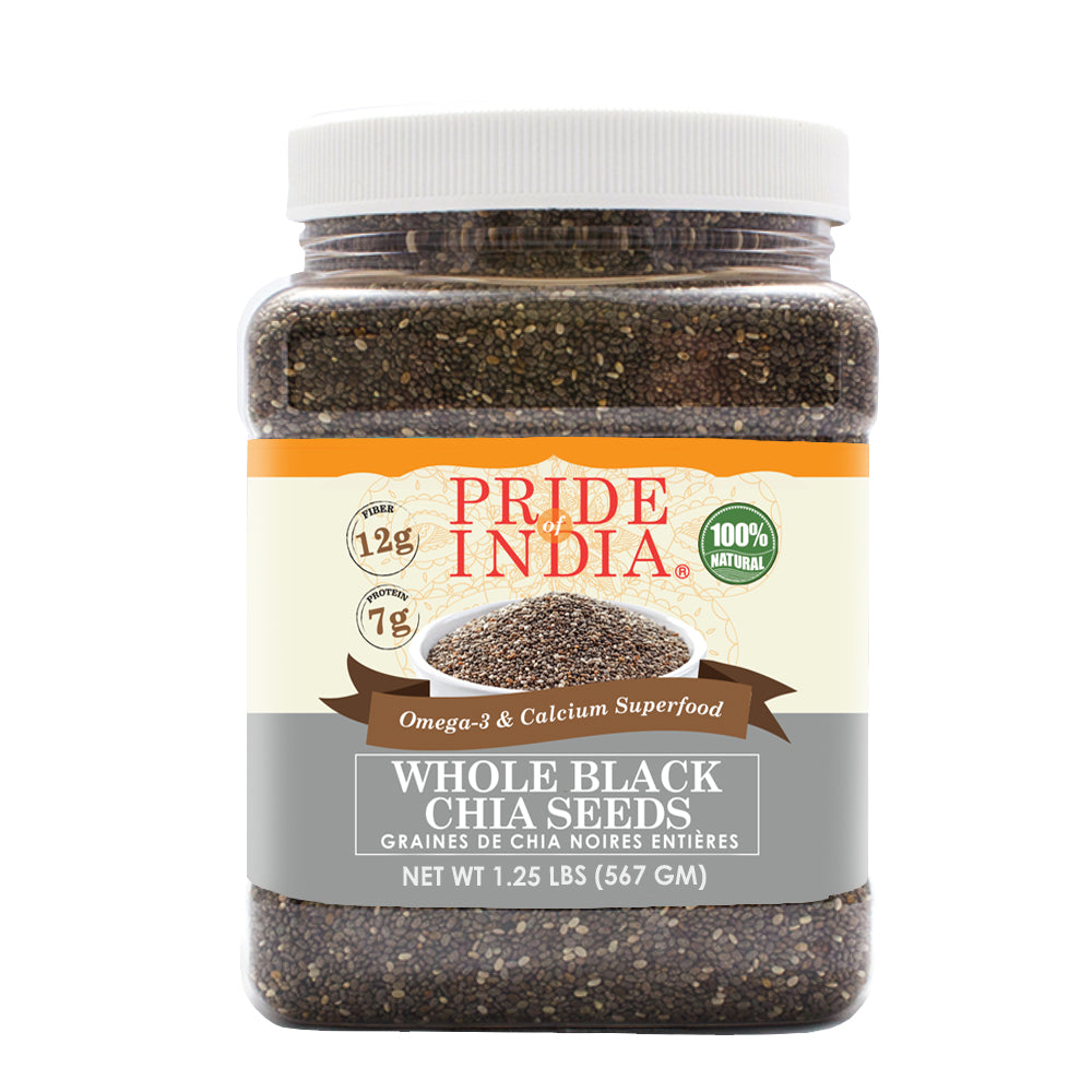 Whole Black Chia Seeds - Omega-3 &amp; Calcium Superfood Jar