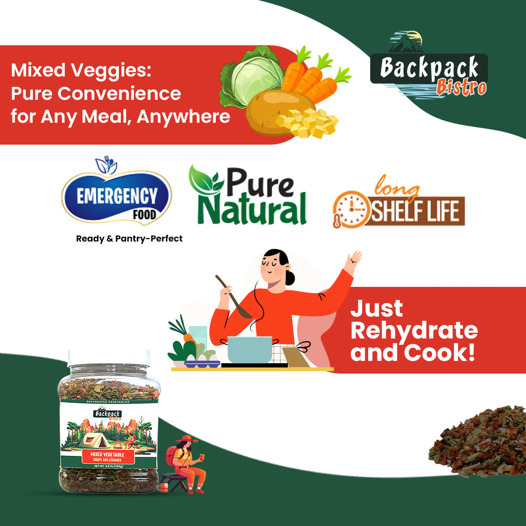 Backpack Bistro Dehydrated Mixed Vegetables 7.05 oz (200 g) - Pride Of India